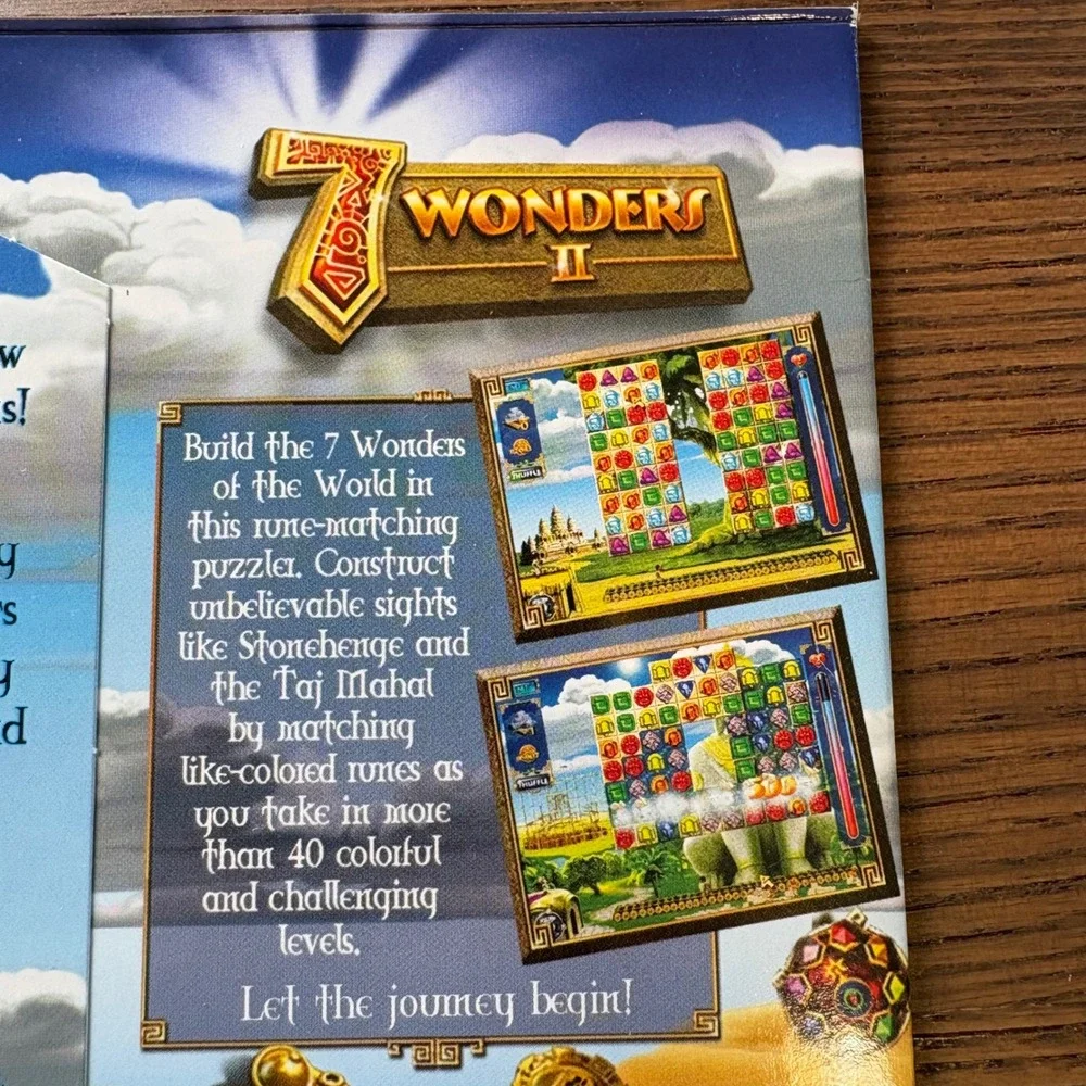 7‎ Wonders II PC CD-ROM Game MumboJumbo Premium Casual Games Puzzle 2007 Windows